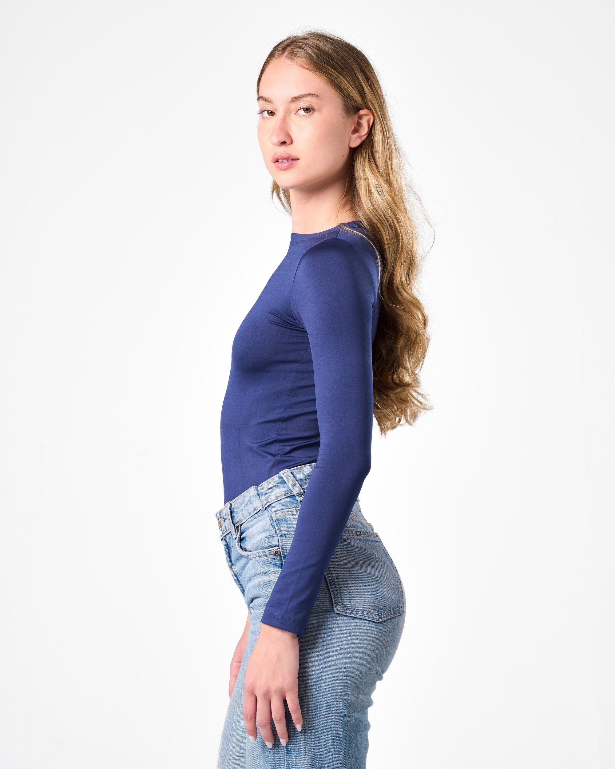 Shaping Long Sleeve Top Navy Blue