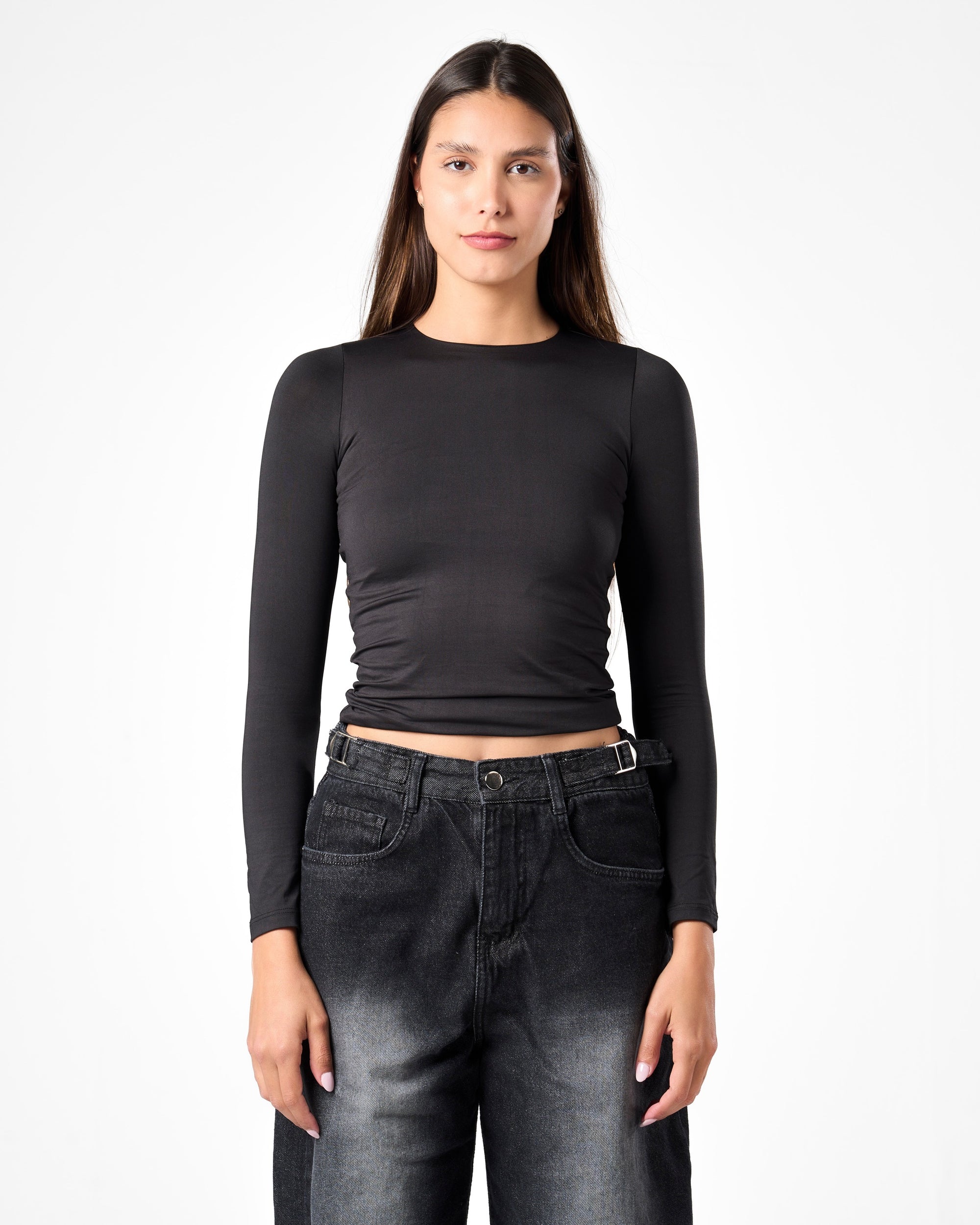 Shaping Long Sleeve Top In Black
