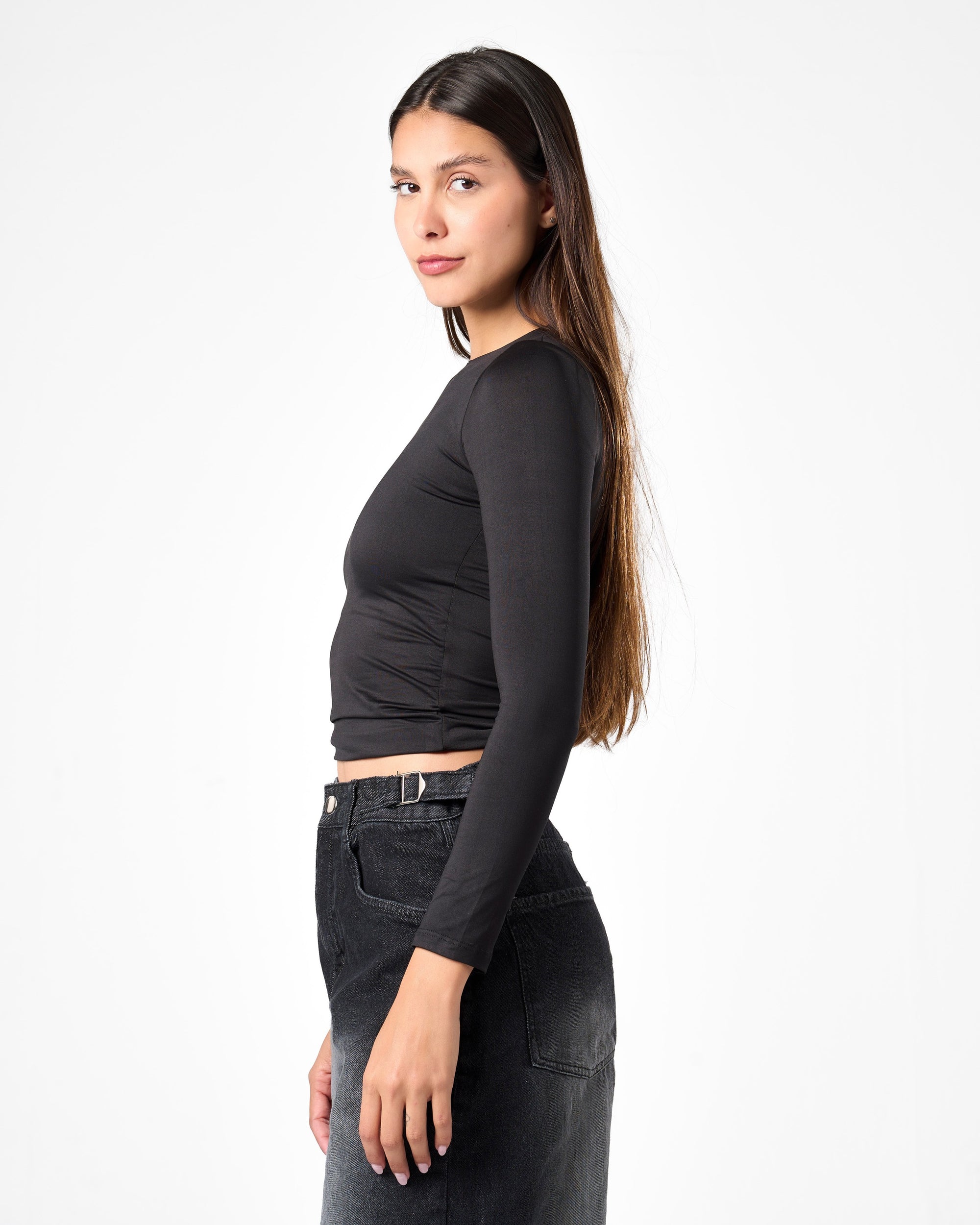 Shaping Long Sleeve Top In Black