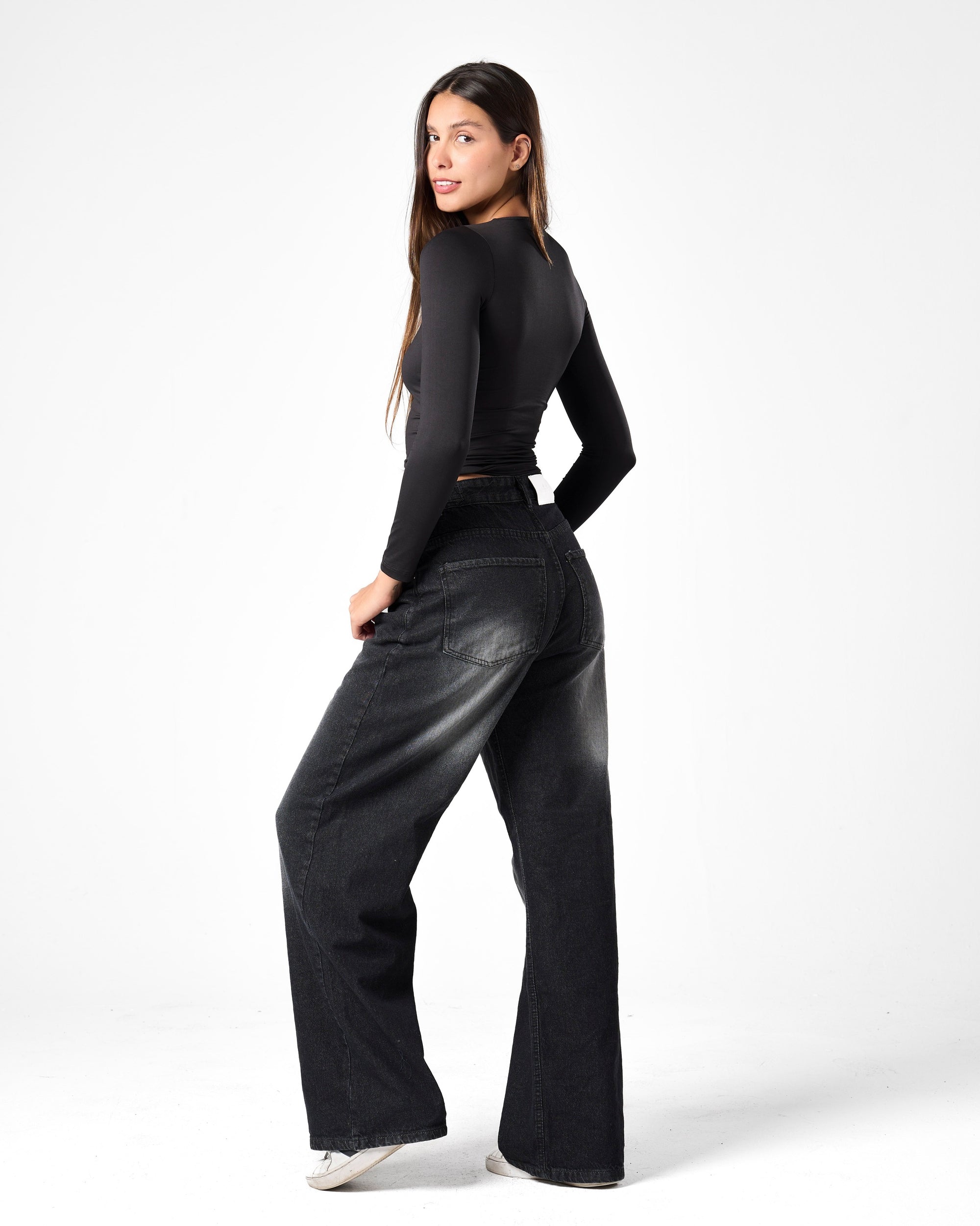 Shaping Long Sleeve Top In Black
