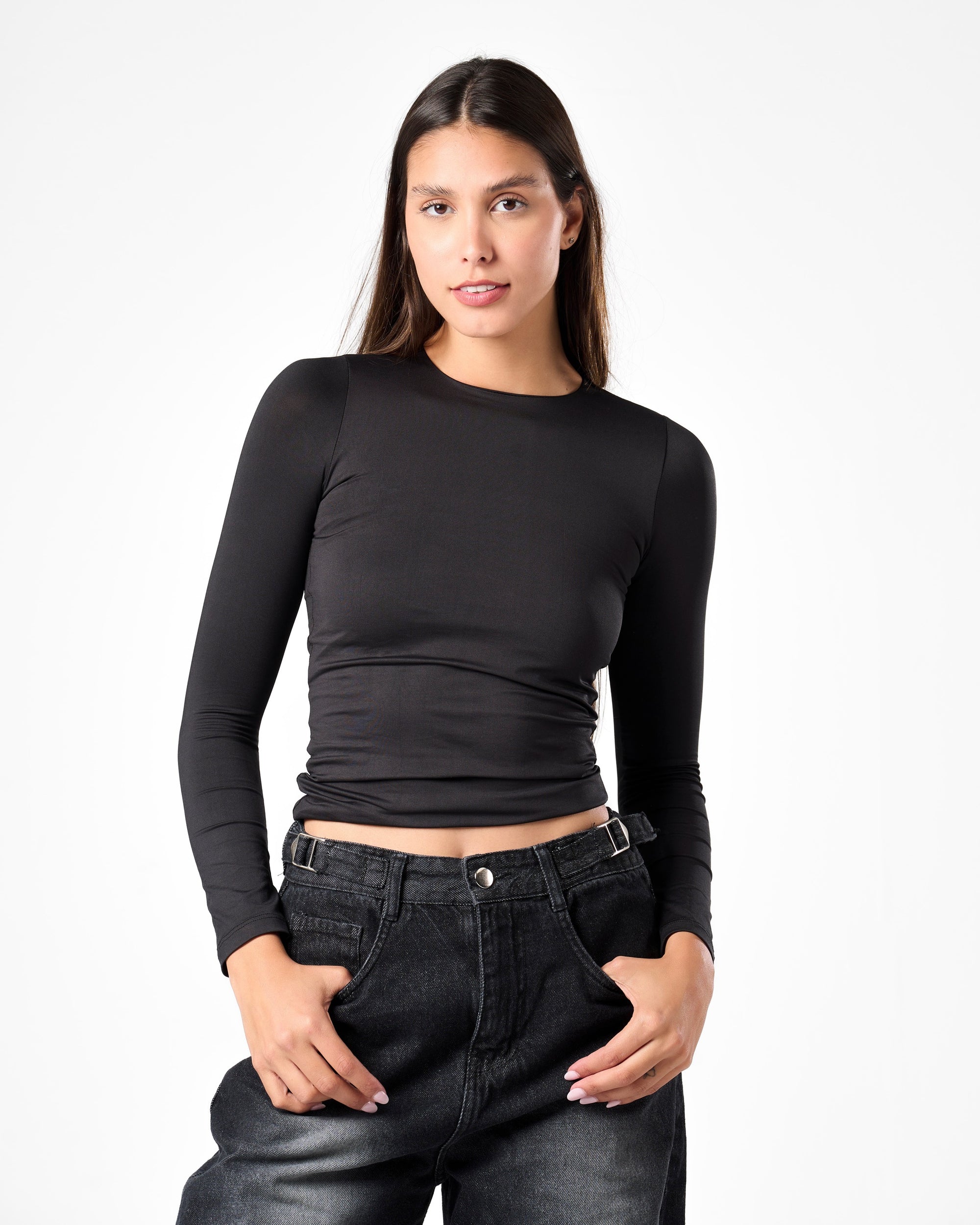 Shaping Long Sleeve Top In Black
