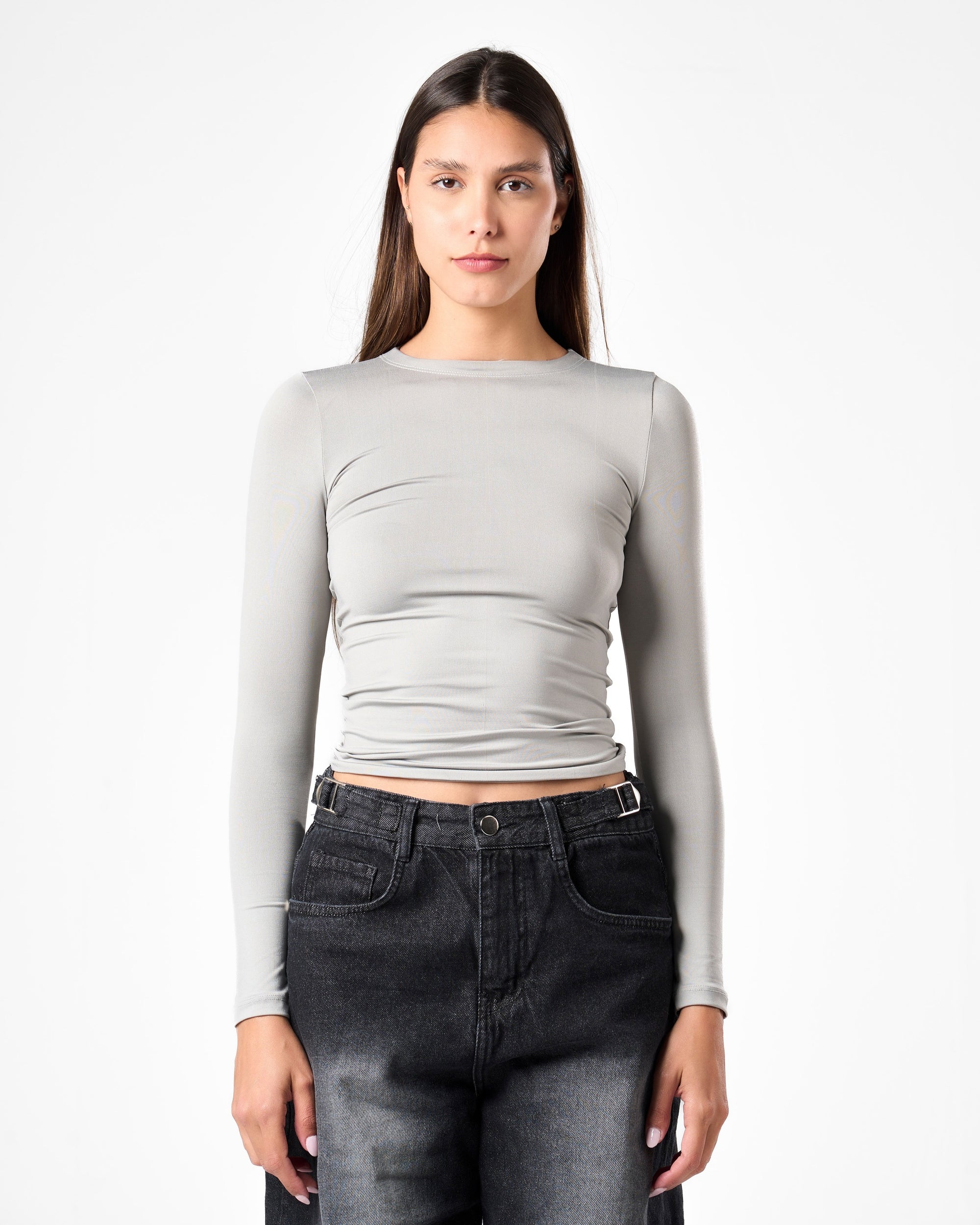 Shaping Long Sleeve Top In Grey
