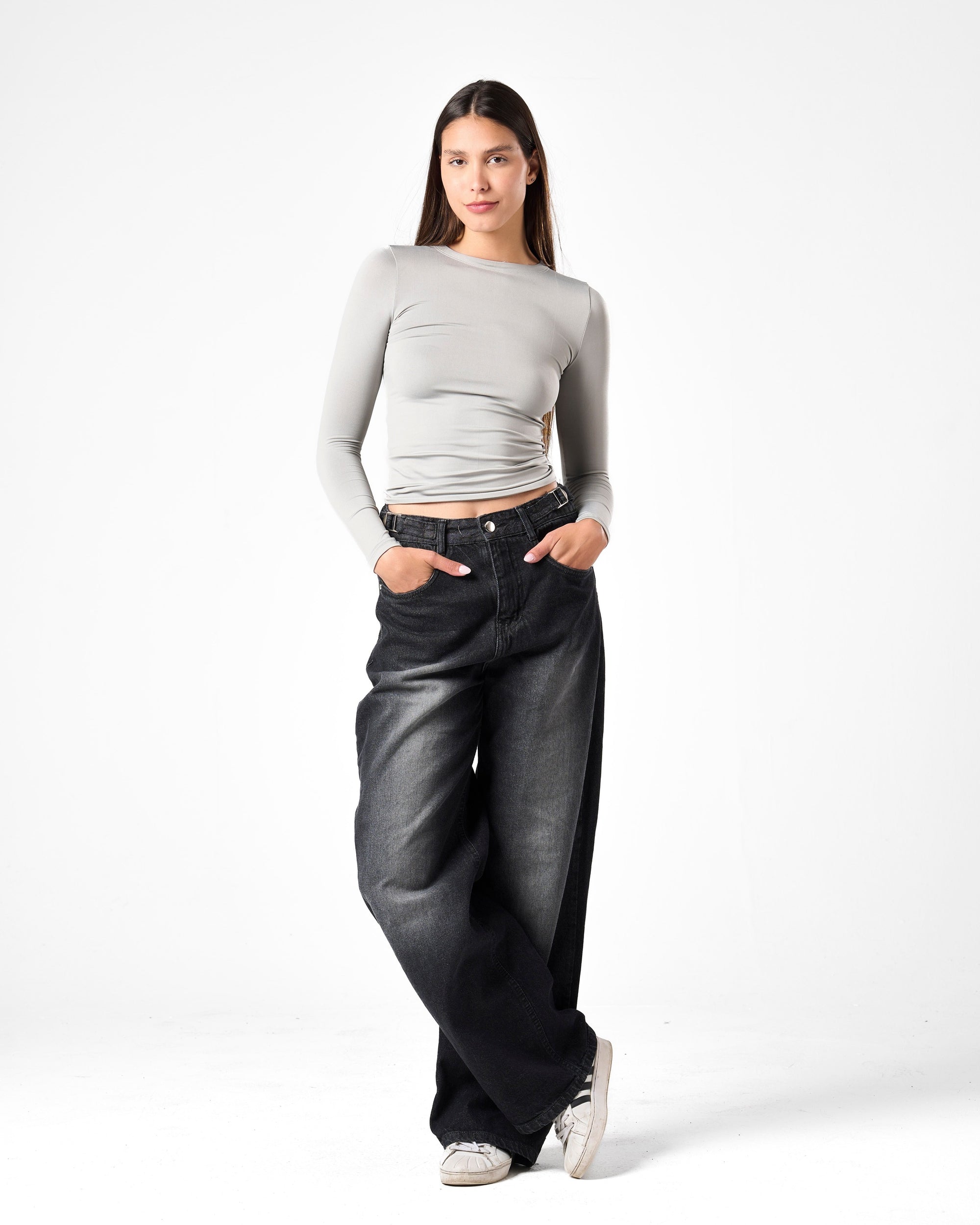 Shaping Long Sleeve Top In Grey