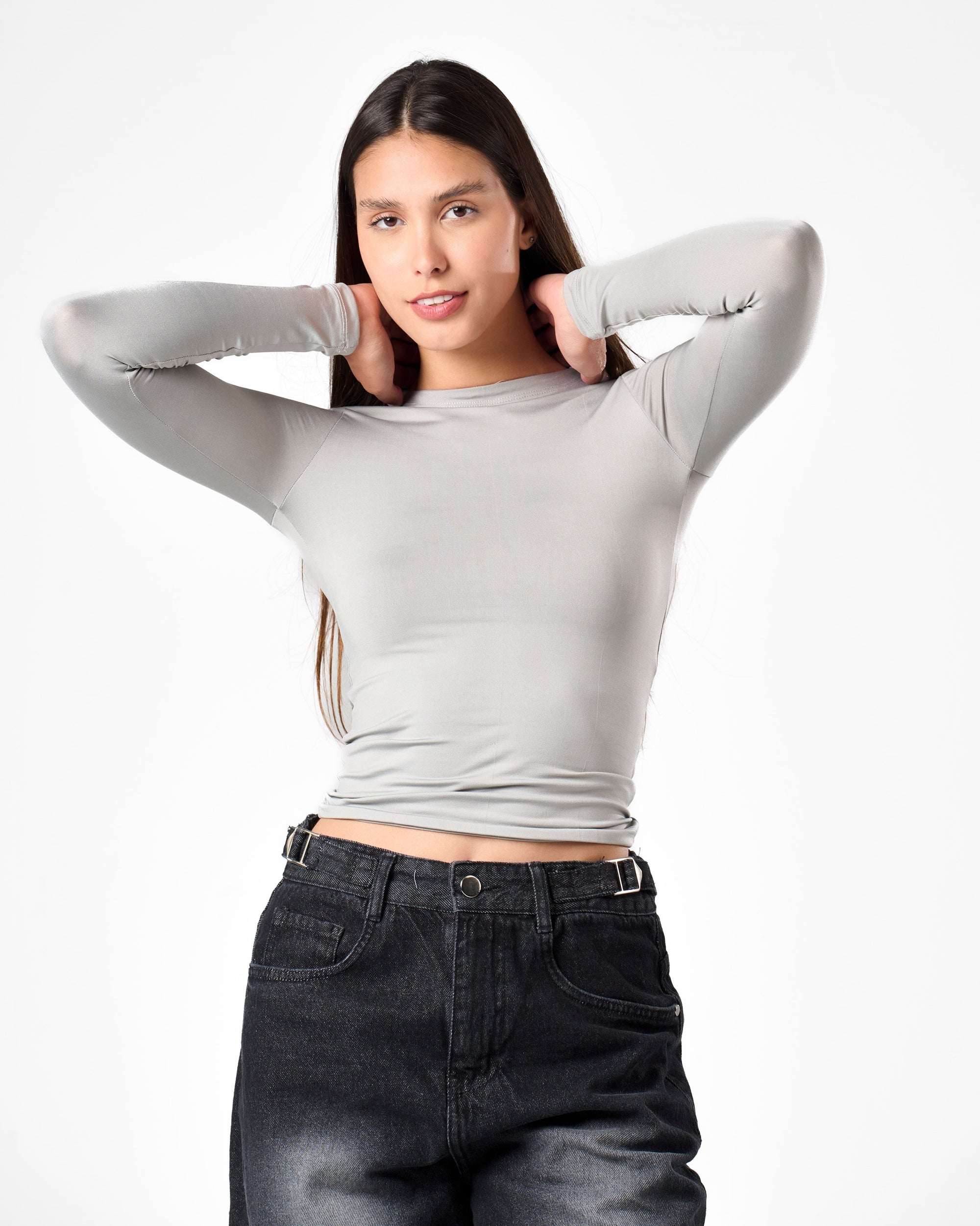 Shaping Long Sleeve Top In Grey