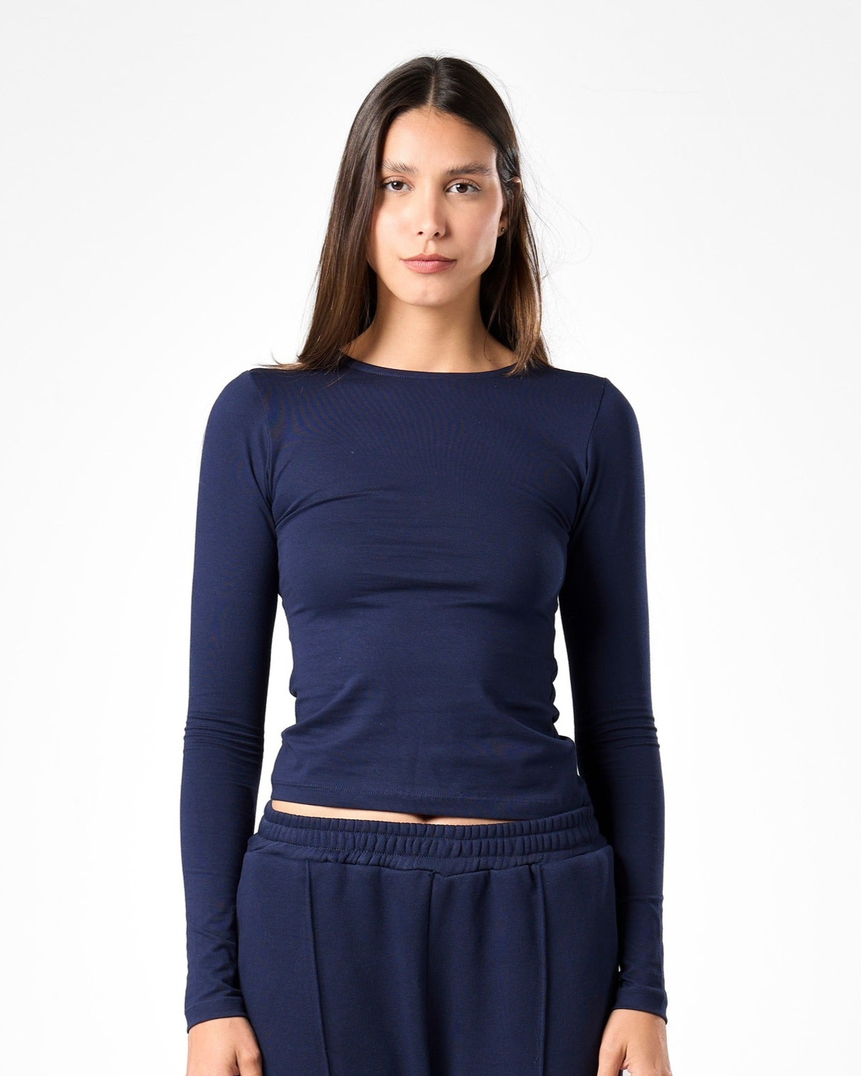 Cotton Shaping Top In Navy Blue