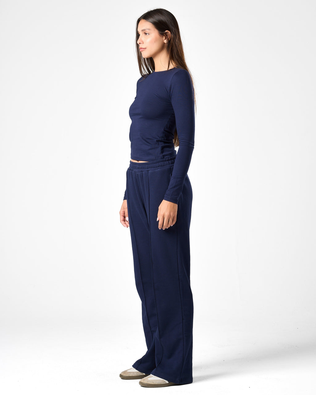 Cotton Shaping Top In Navy Blue