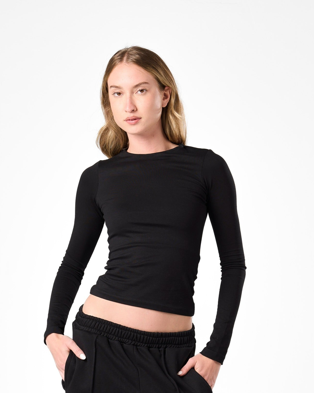 Cotton Shaping Top In Black