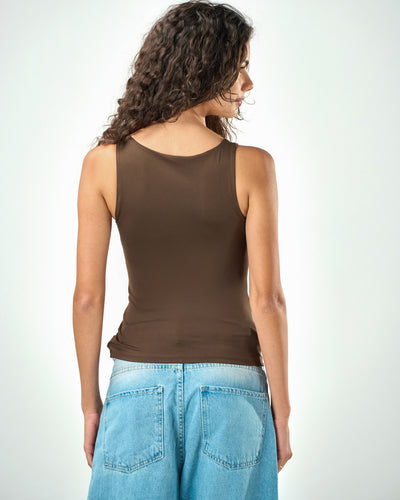 Shaping tank top in brown