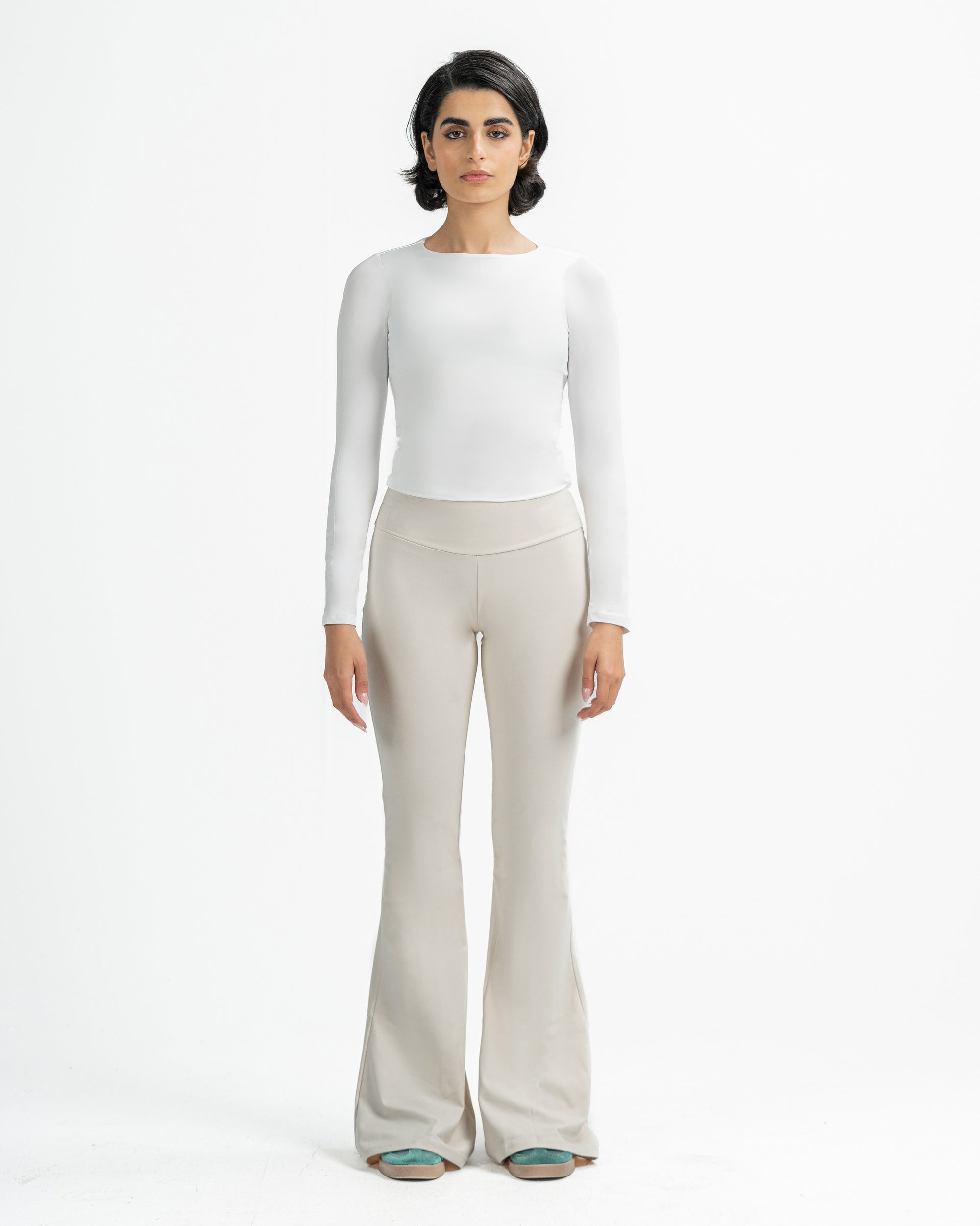 Shaping Long Sleeve Top In White
