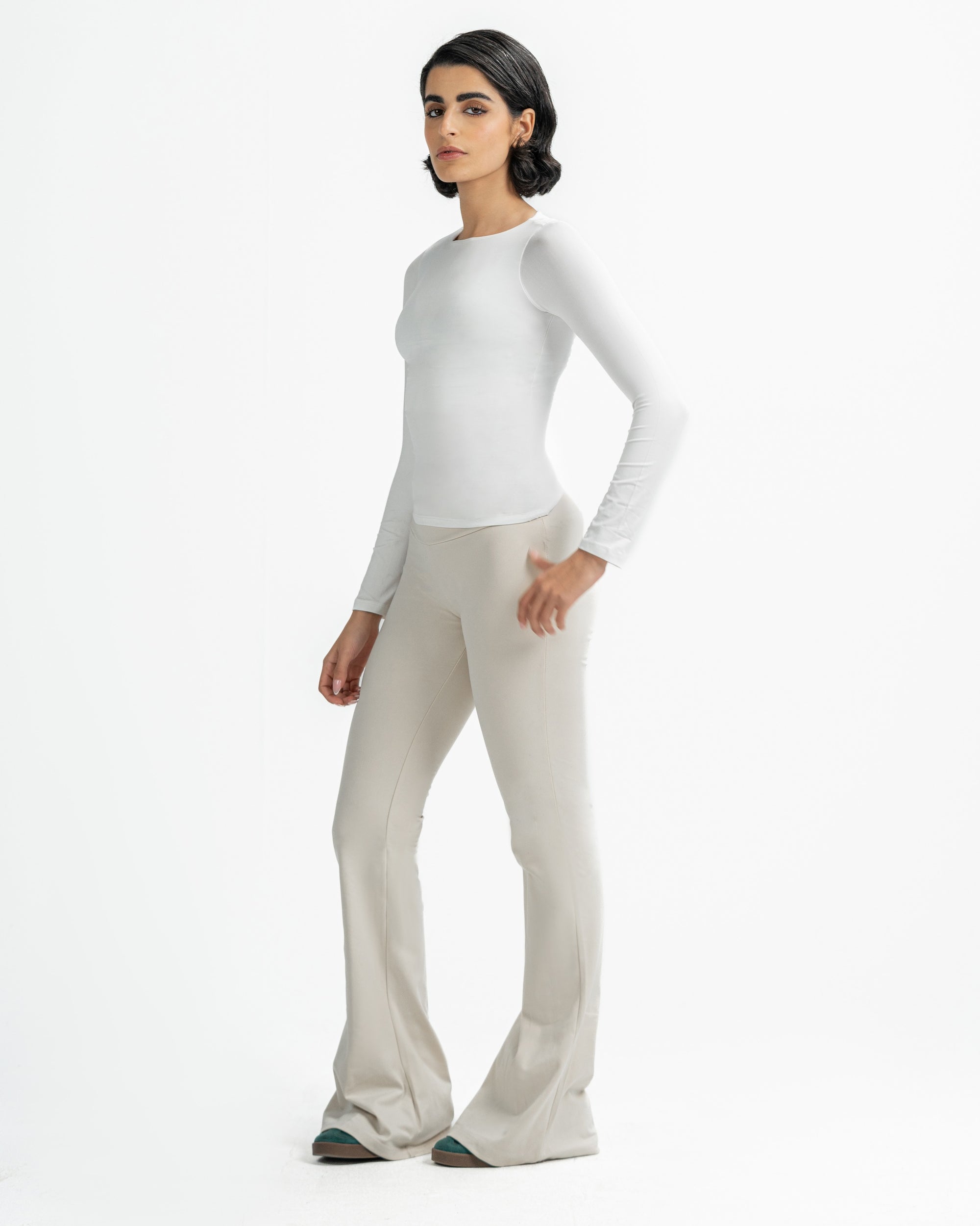 Shaping Long Sleeve Top In White