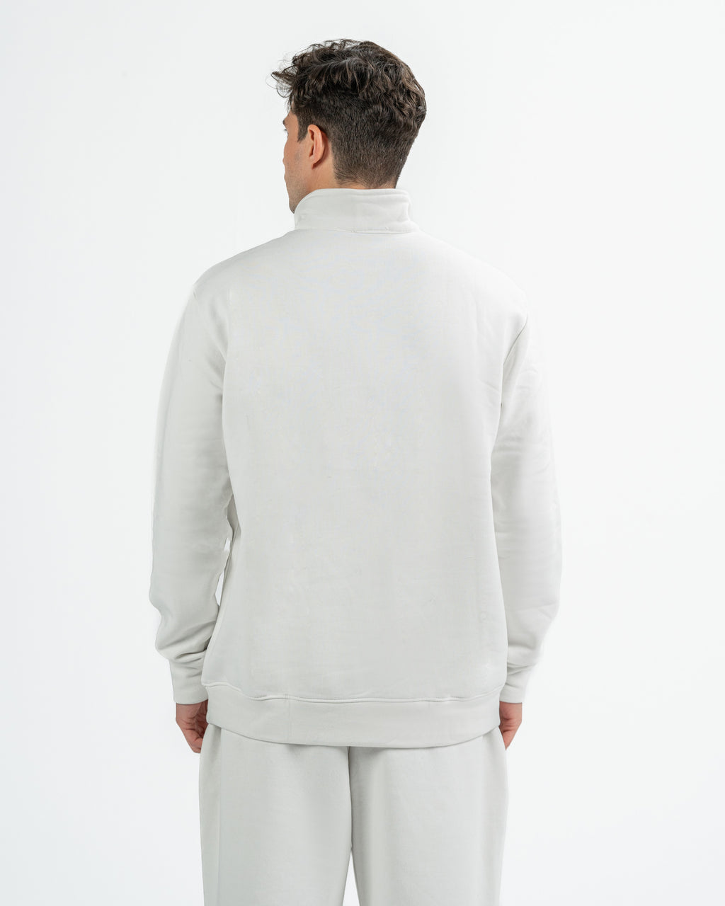 Quarter Zip in White
