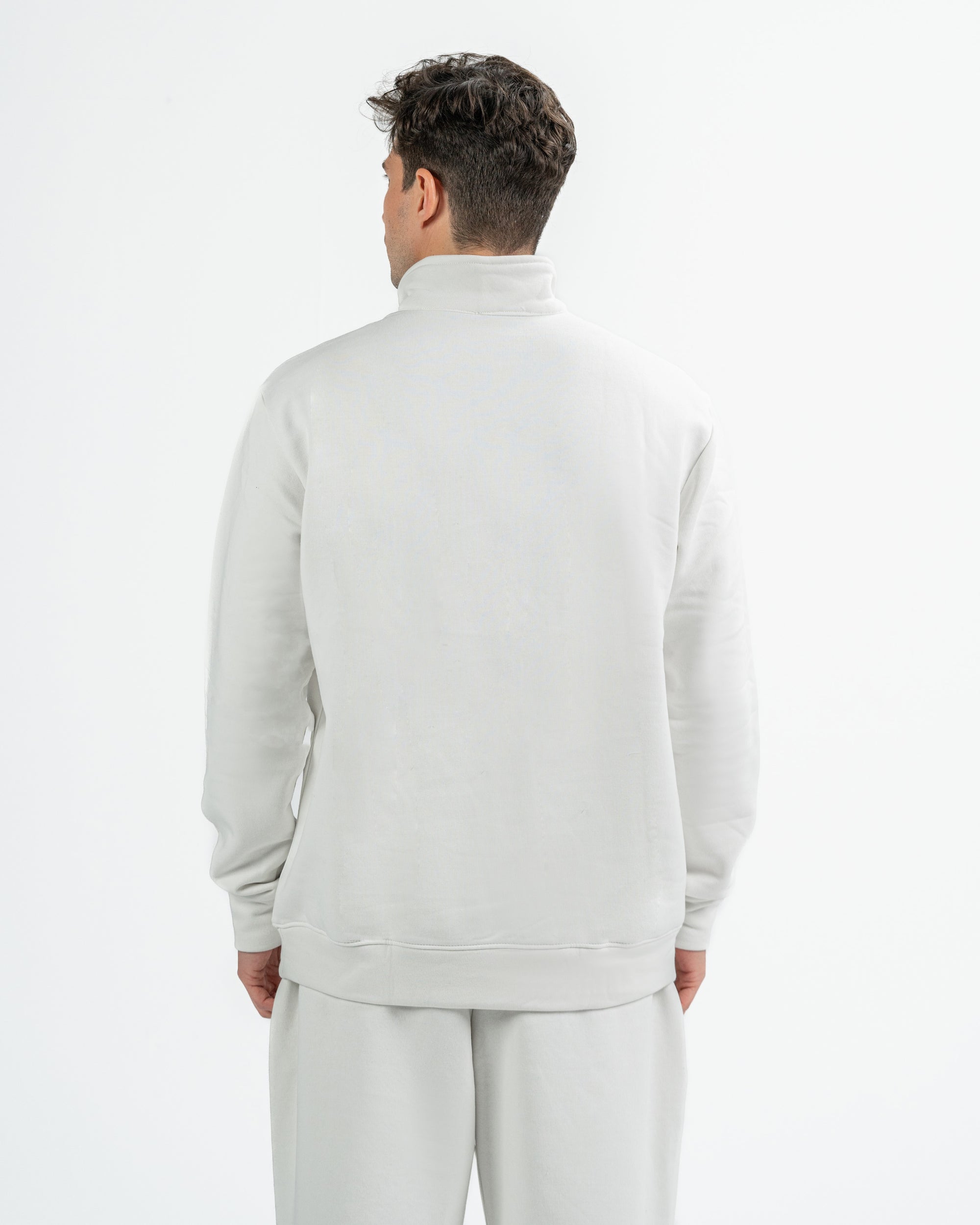 Quarter Zip in White