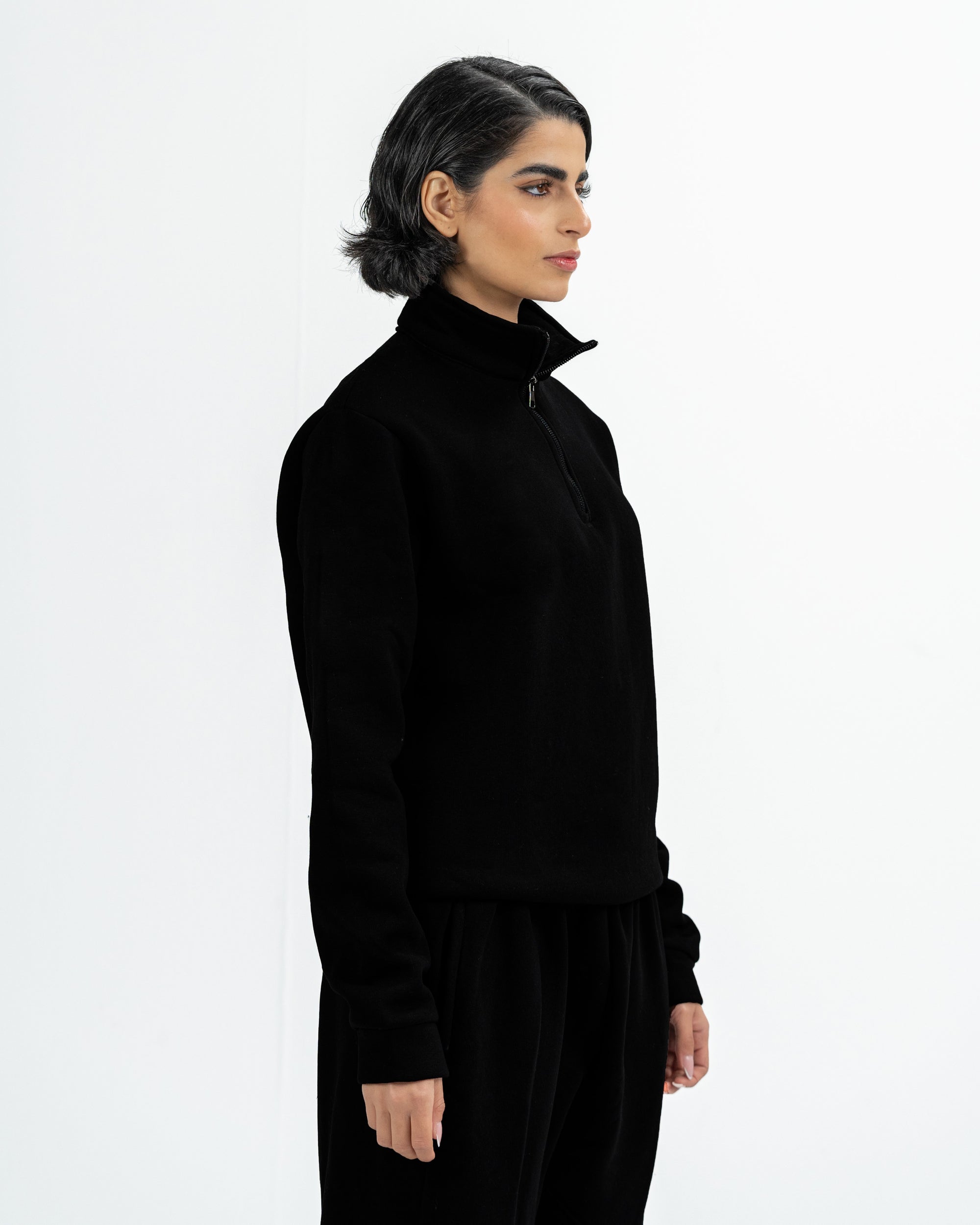 Quarter Zip in Black