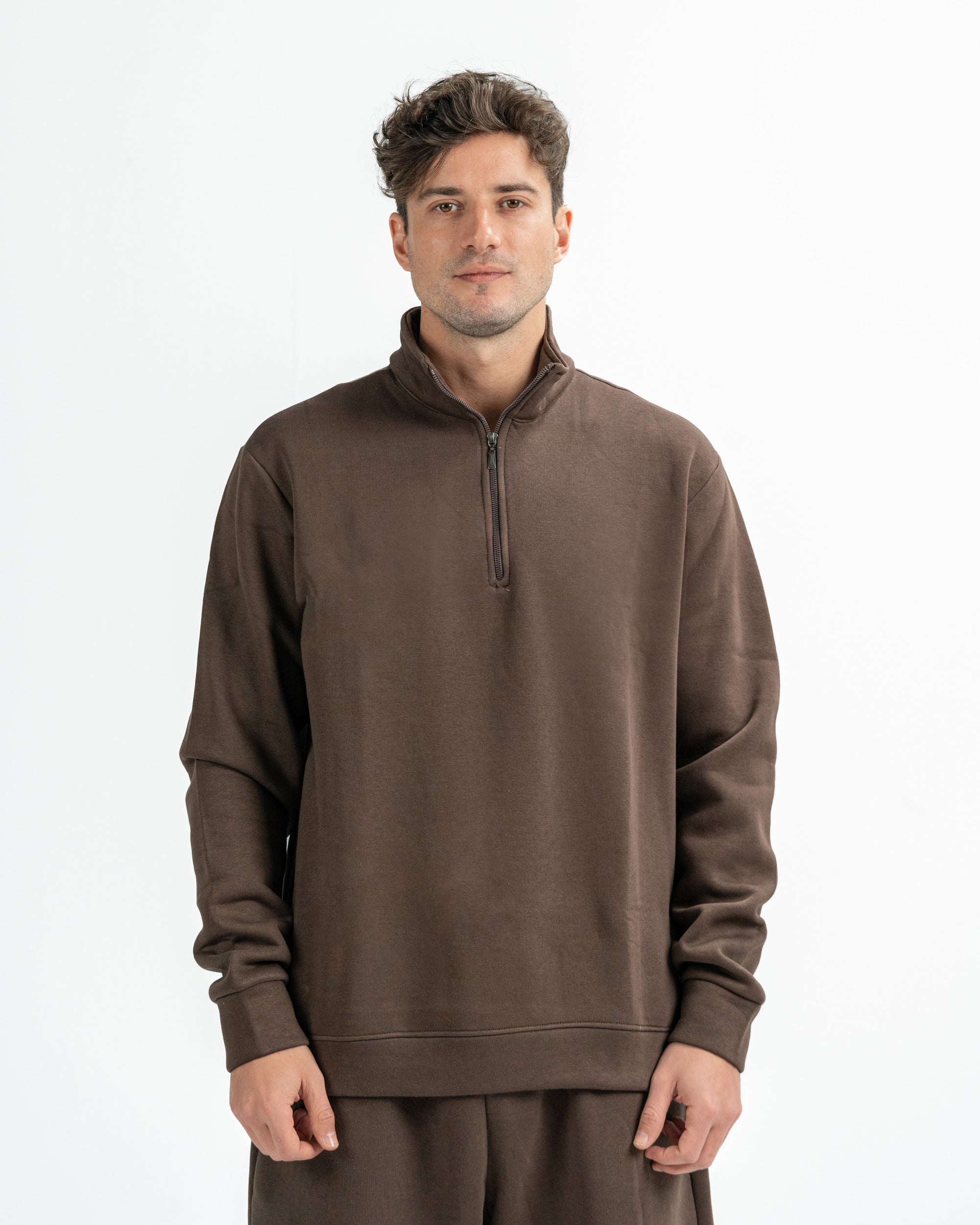Quarter Zip in Brown