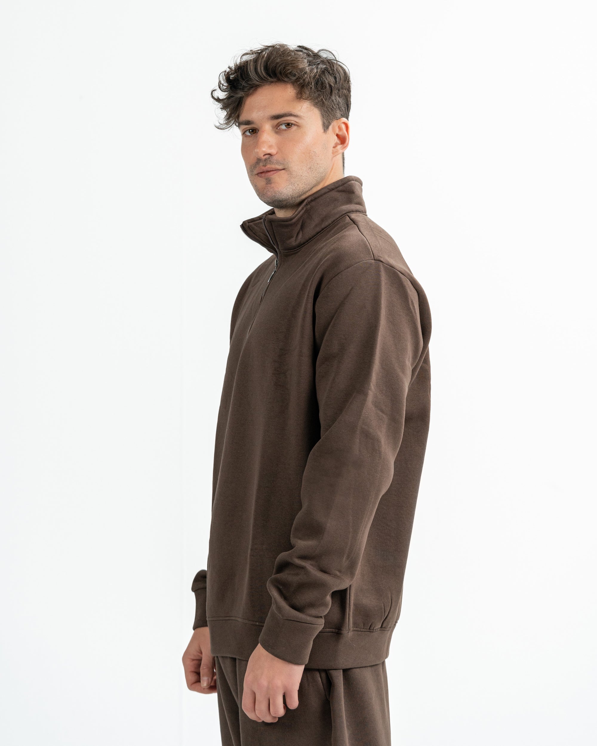 Quarter Zip in Brown