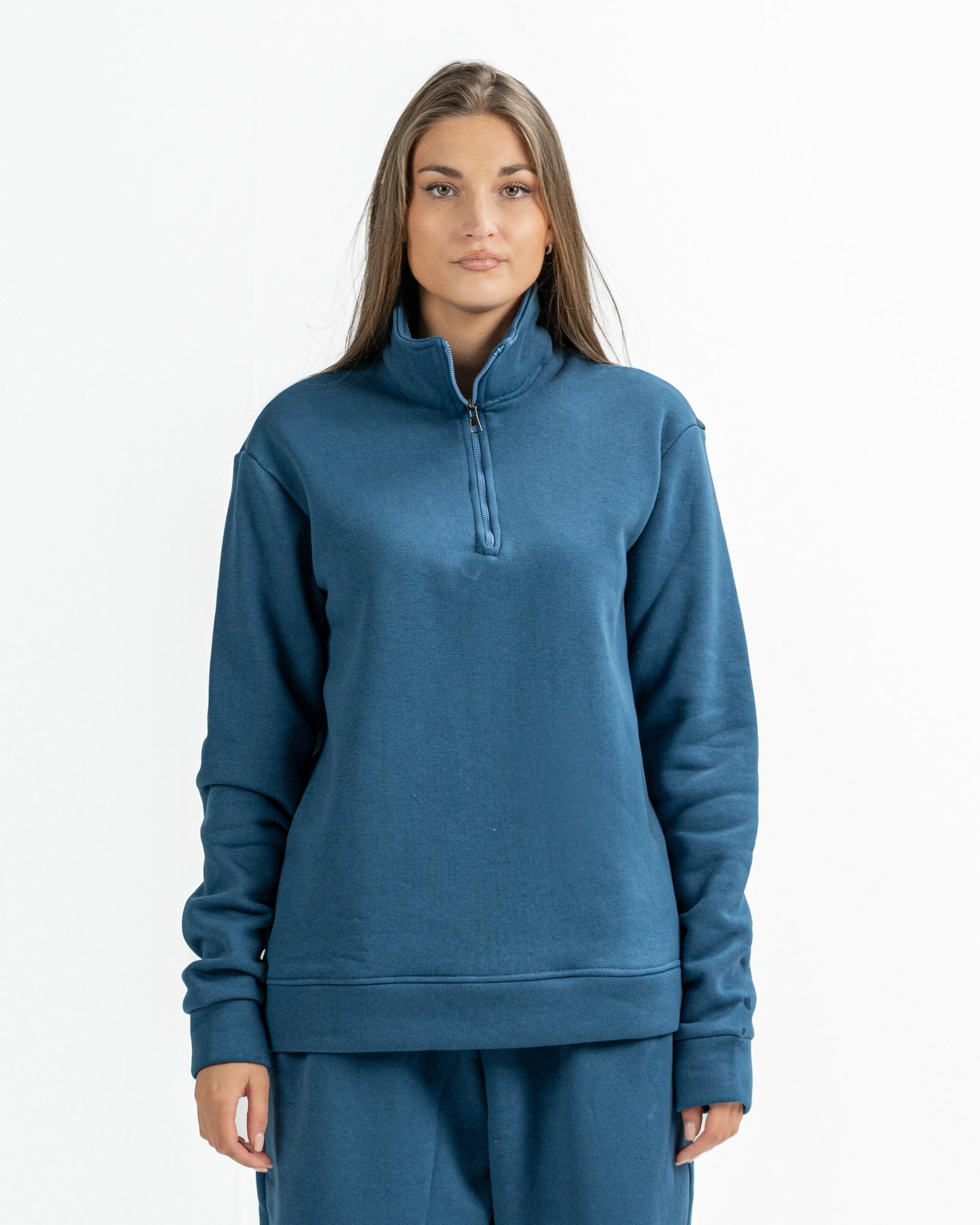 Quarter Zip in Indigo