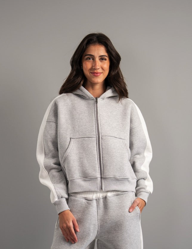 Fluff Color Block Zip up