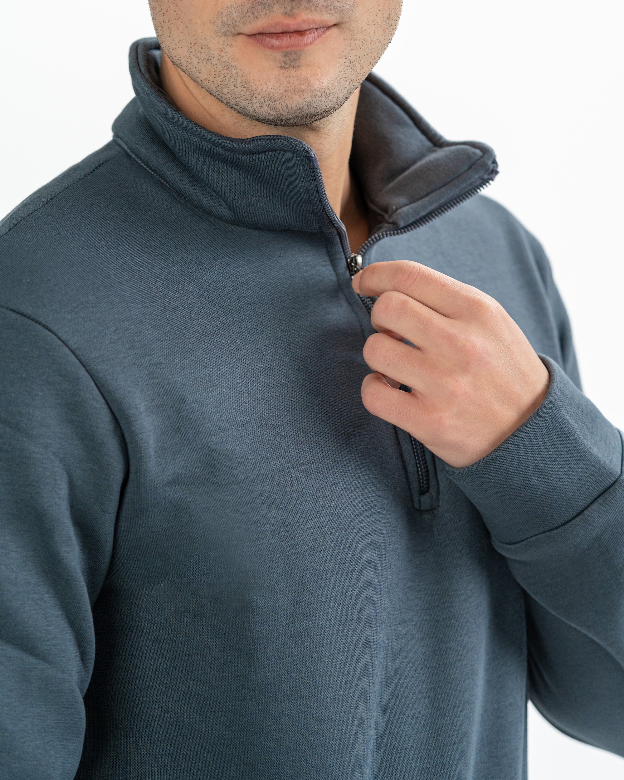 Quarter Zip in Charcoal