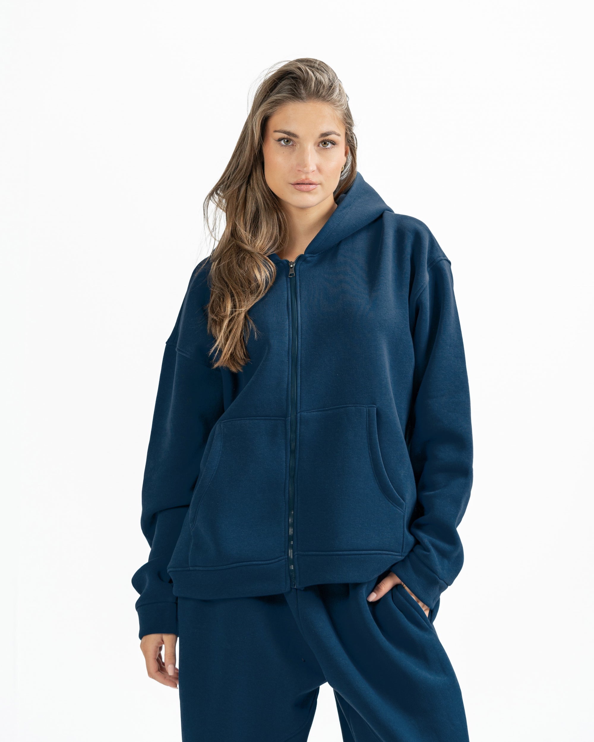Blank Zip up in Navy Blue