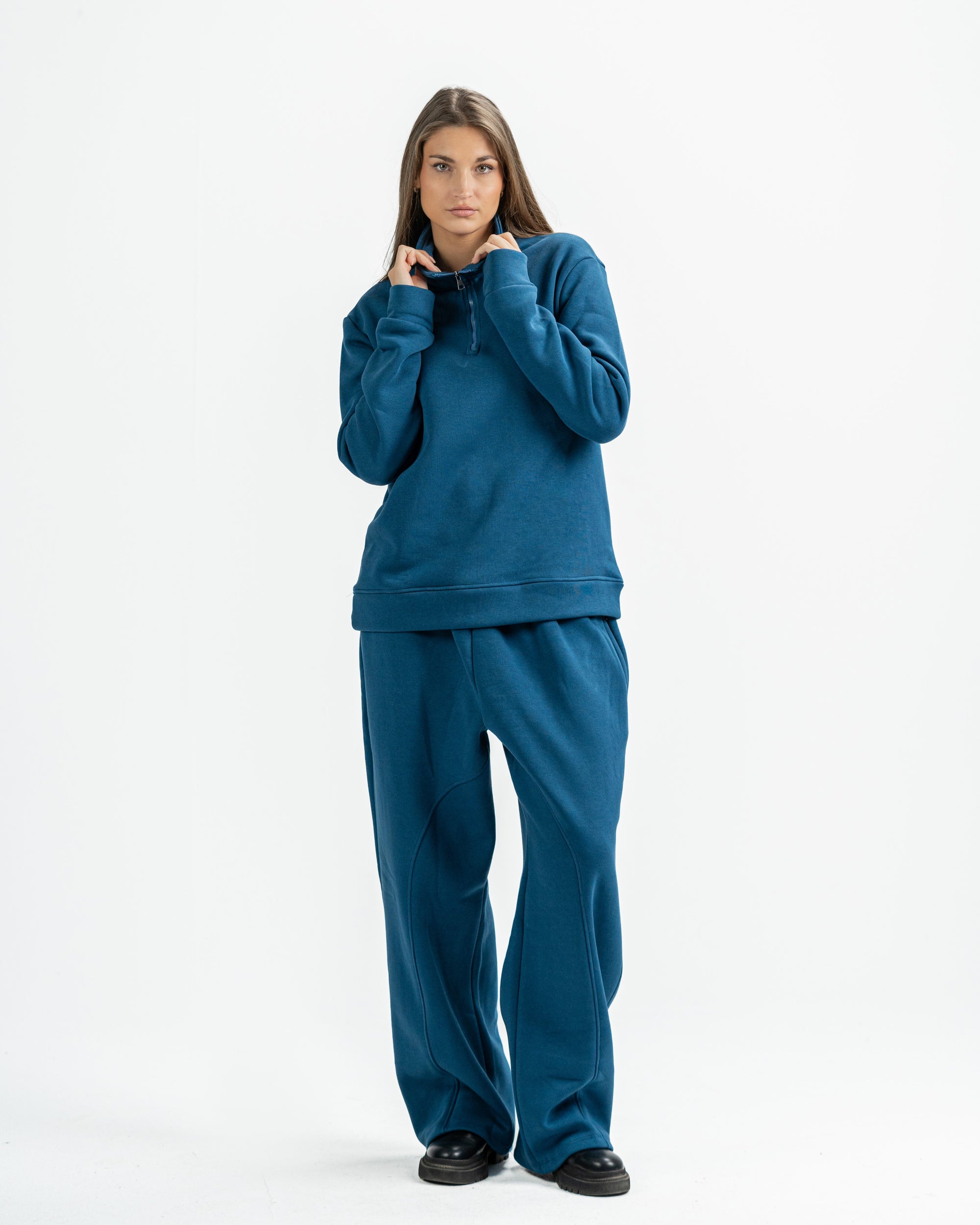 Quarter Zip in Indigo