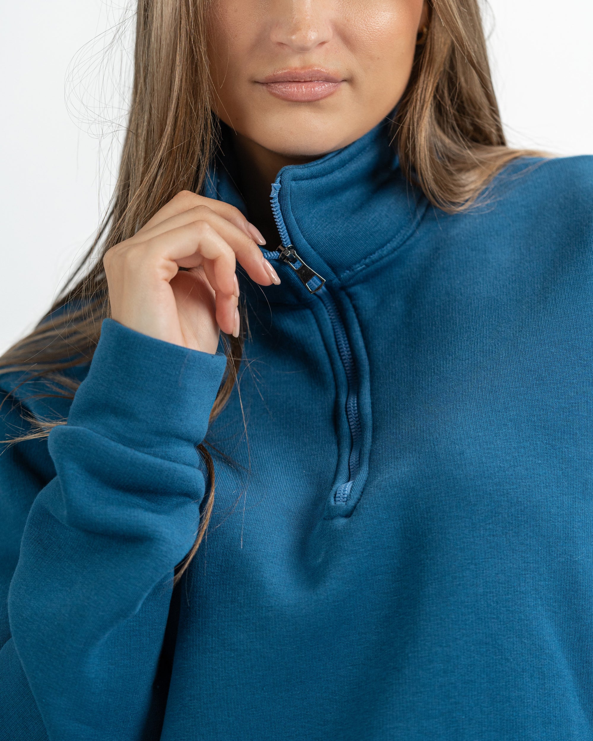 Quarter Zip in Indigo