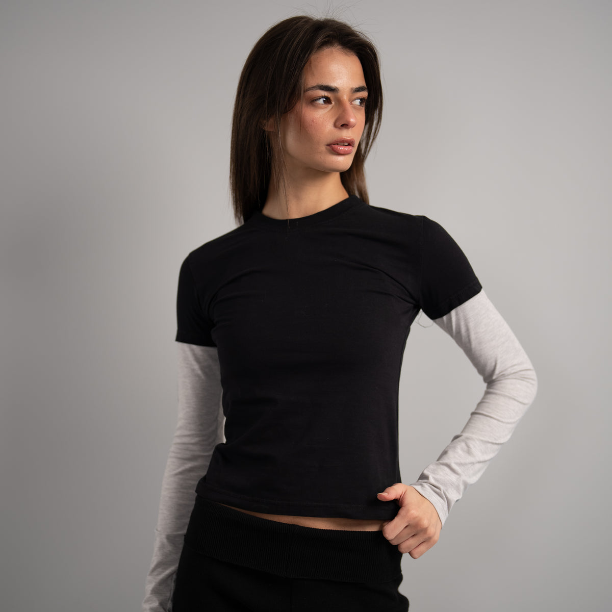 Y2K Contrast Sleeve Tee