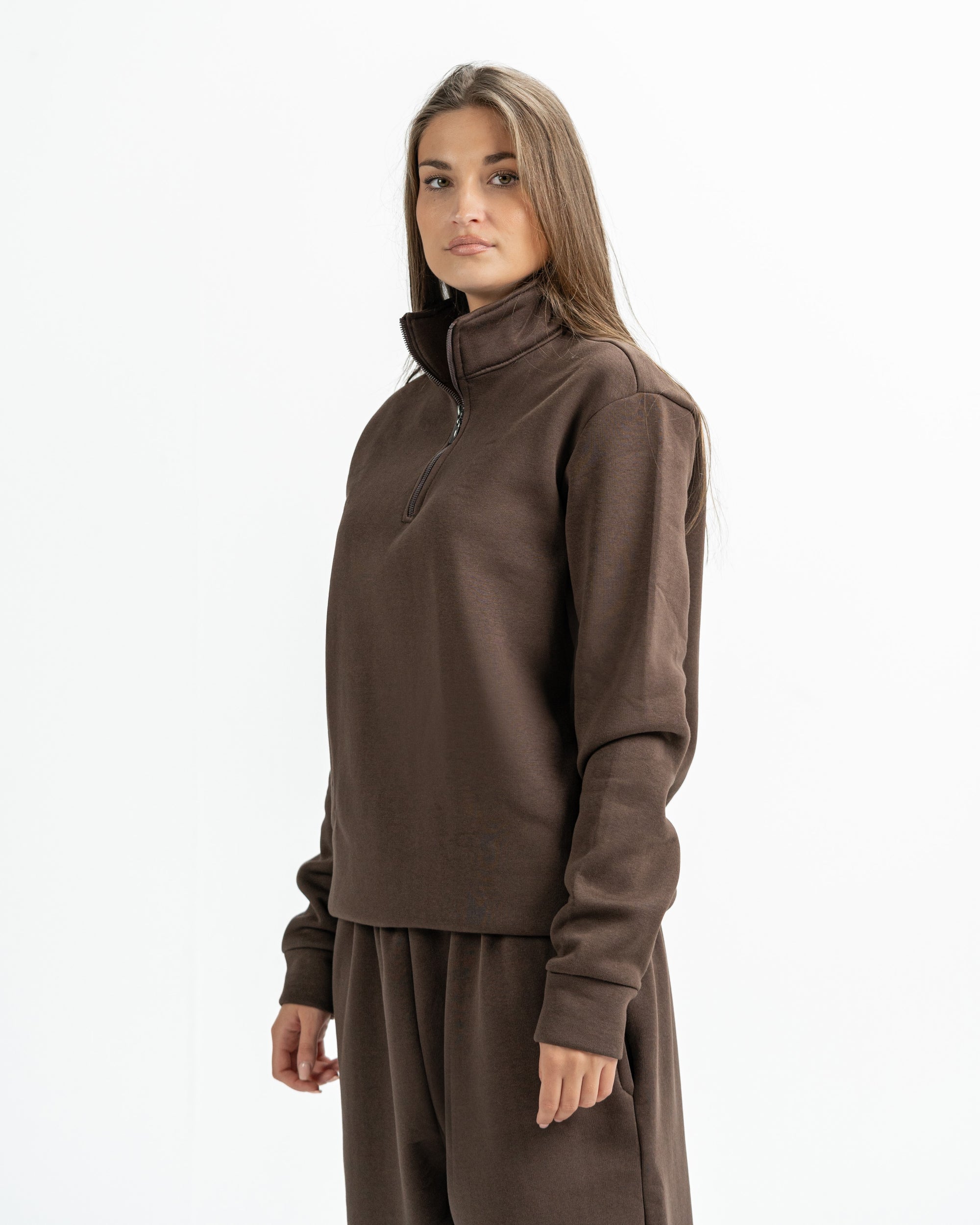 Quarter Zip in Brown