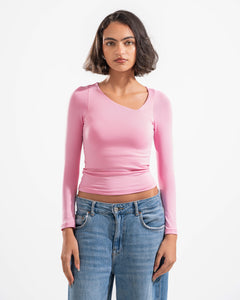 ASYMMETRIC LONG SLEEVE IN PINK