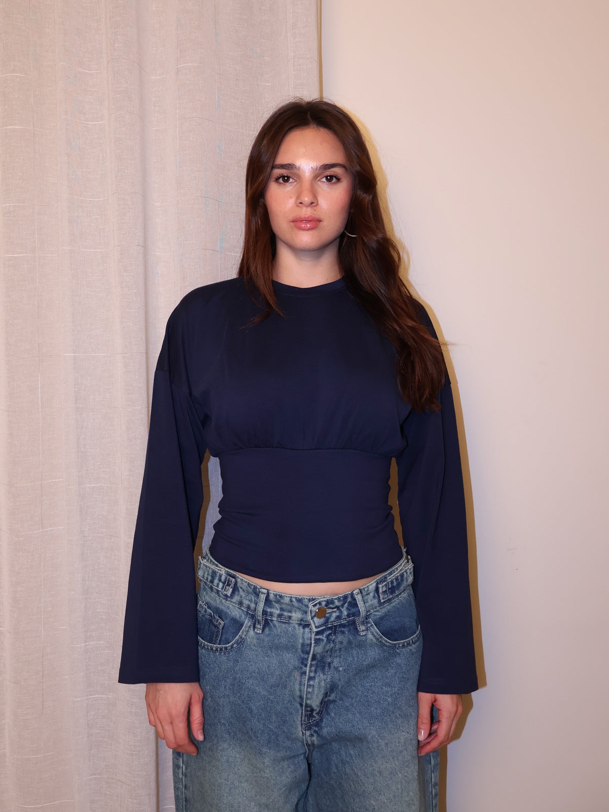 Cinched crewneck