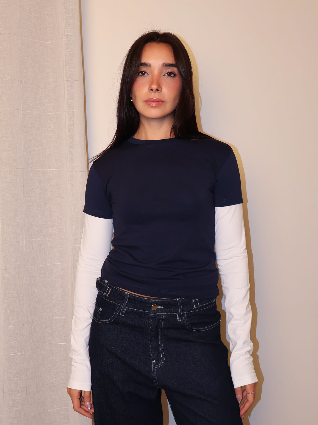 Y2K Contrast Sleeve Tee
