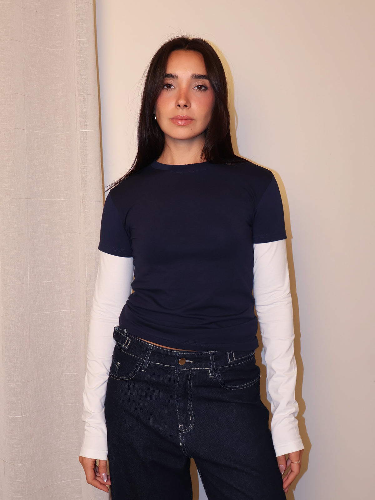 Y2K Contrast Sleeve Tee