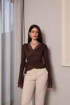 Lace long sleeve wrap cardigan
