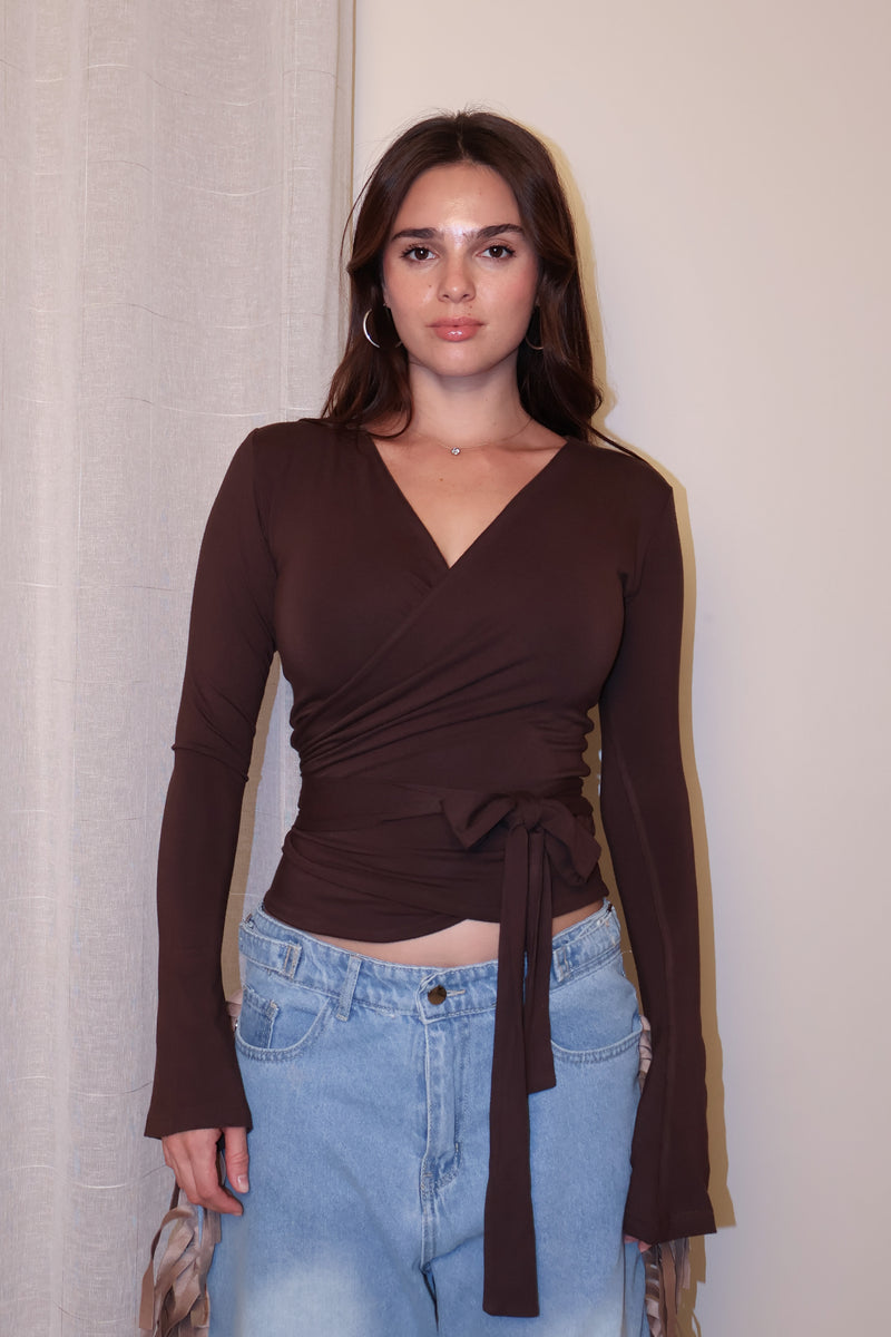 Long Sleeve Wrap Cardigan