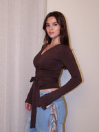 Long Sleeve Wrap Cardigan