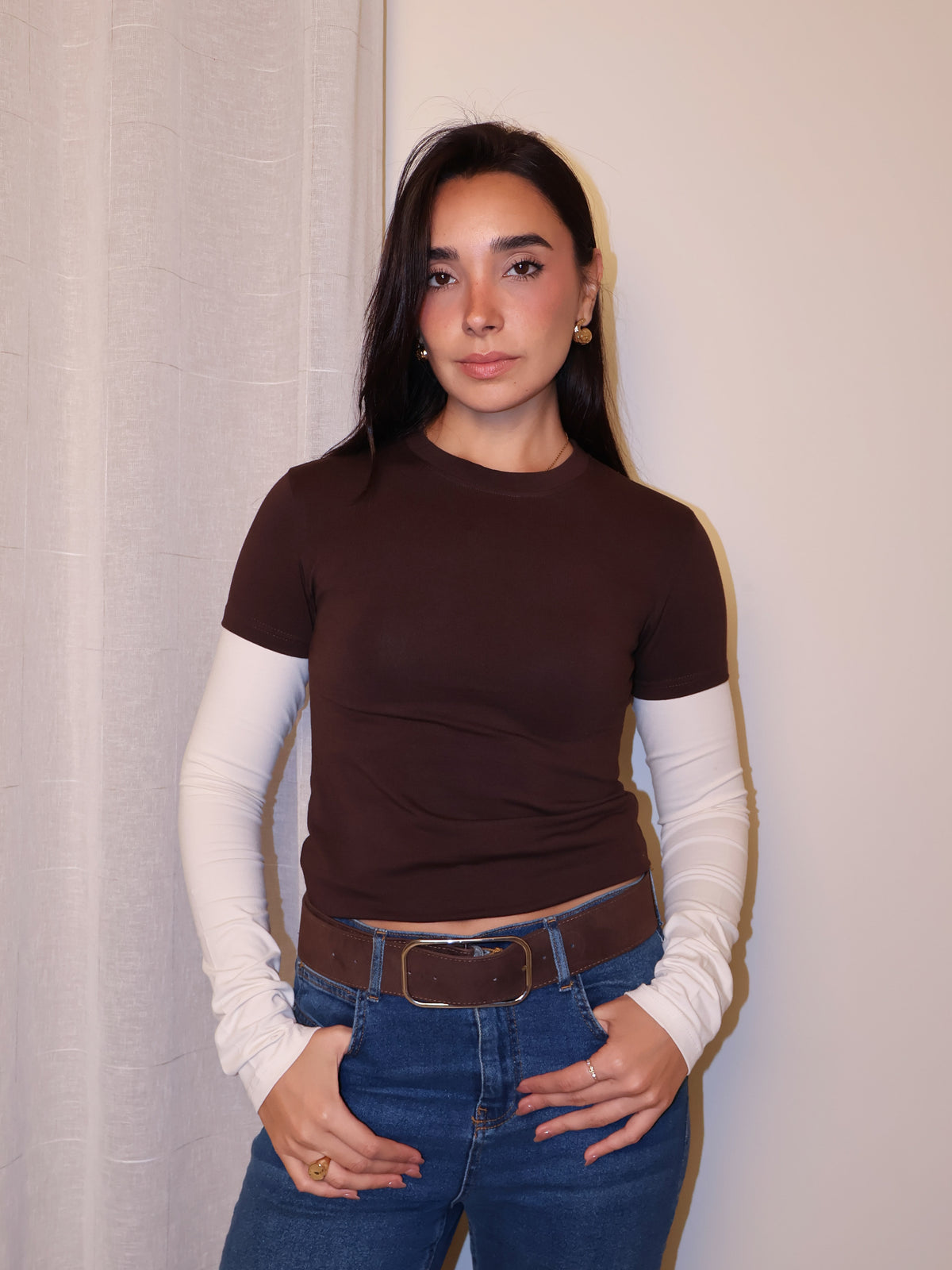 Y2K Contrast Sleeve Tee