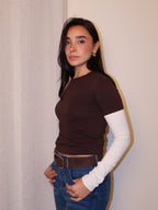 Y2K Contrast Sleeve Tee
