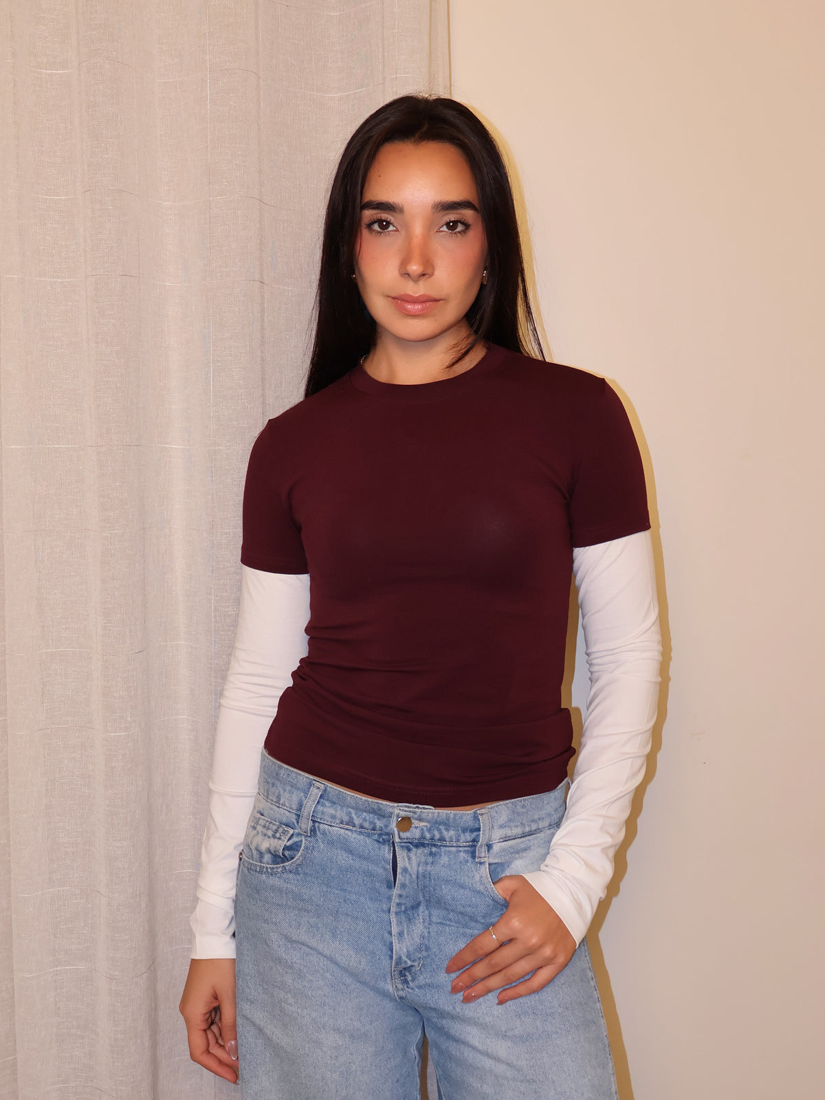 Y2K Contrast Sleeve Tee