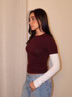 Y2K Contrast Sleeve Tee