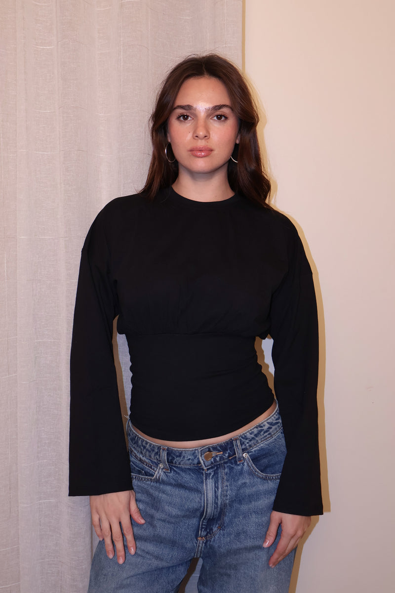 Cinched crewneck