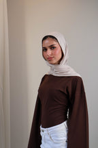 Boatneck Shaping Waist Top Full Sleeve