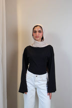 Boatneck Shaping Waist Top Full Sleeve