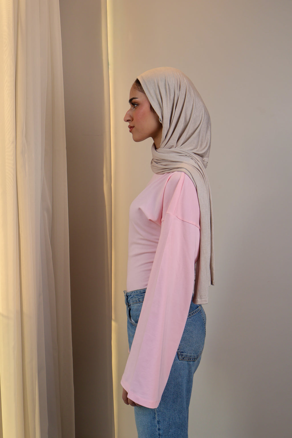 Boatneck Shaping Waist Top Full Sleeve