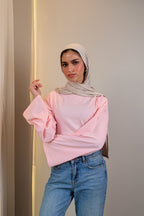 Boatneck Shaping Waist Top Full Sleeve