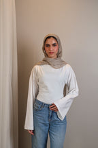 Boatneck Shaping Waist Top Full Sleeve