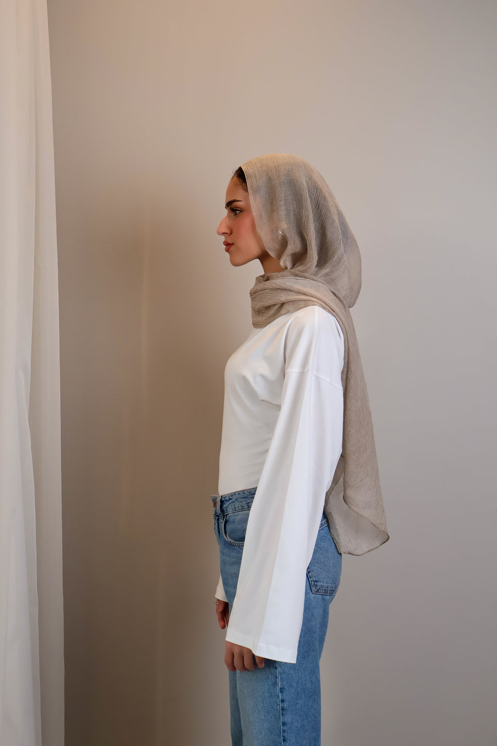 Boatneck Shaping Waist Top Full Sleeve