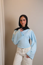 Boatneck Shaping Waist Top Full Sleeve