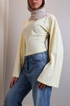 Boatneck Shaping Waist Top Full Sleeve