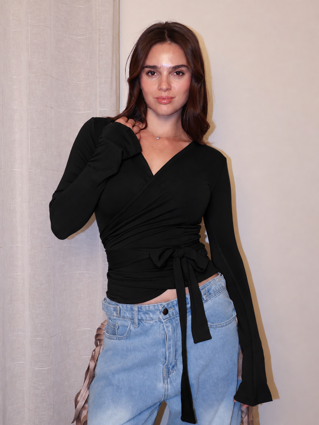 Long Sleeve Wrap Cardigan