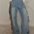 Cowboy Wide Leg Fringe Jeans