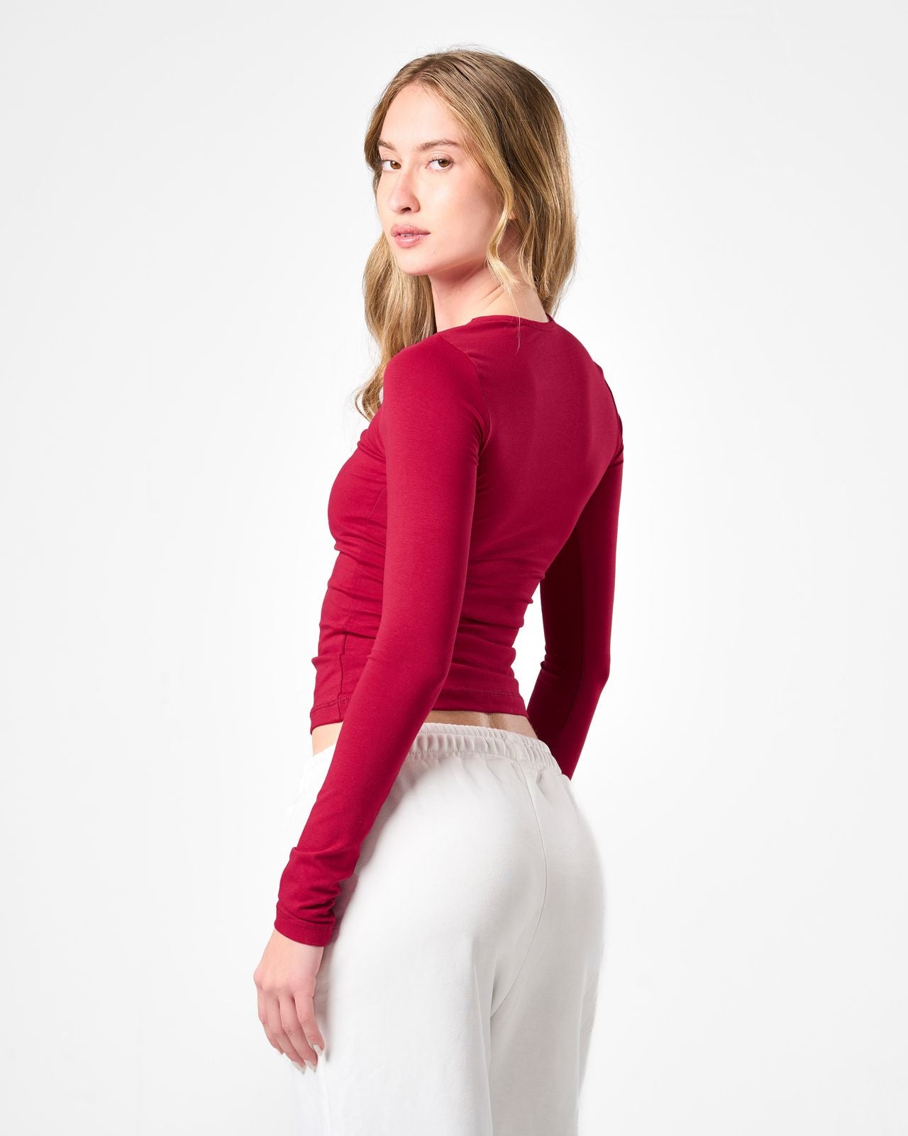 Cotton Shaping Top In Rasberry